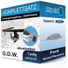 G.D.W. Anhängekupplung abnehmbar und E-Satz 7polig für Ford Escort Fl. 95-02 neu