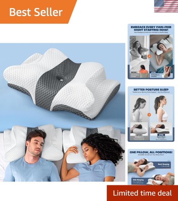 Memory Foam Cooling Pillow for Neck Pain Relief Ideal for Side Back  Sleepers - Main Image