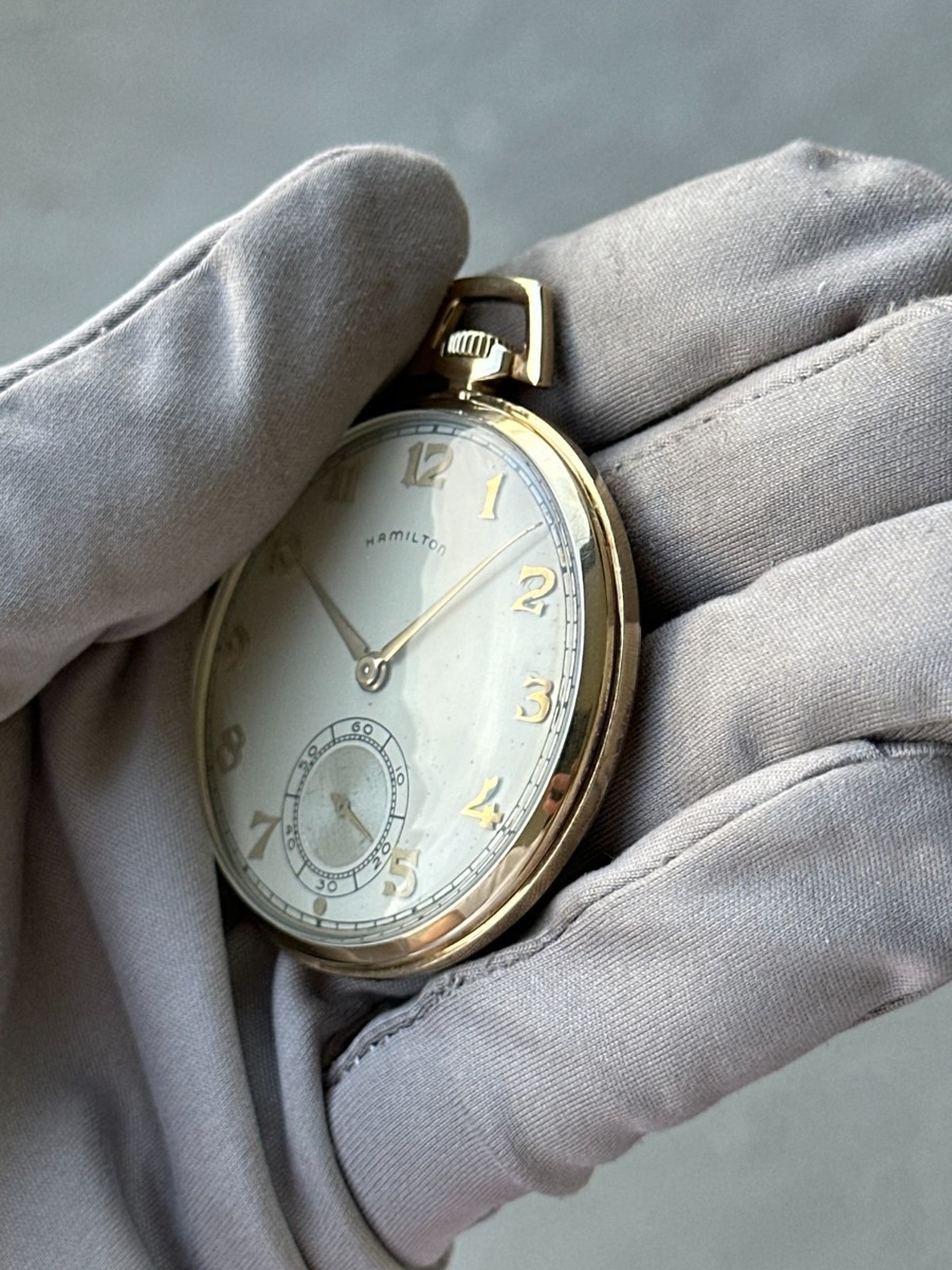 Vintage Hamilton Grade 917  17-Jewel 10-Size Gold-Filled Pocket Watch View 5