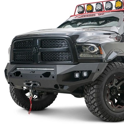 For Ram 2500 19-24 Matrix Full Width Black Powder Coated Front Winch HD Bumper