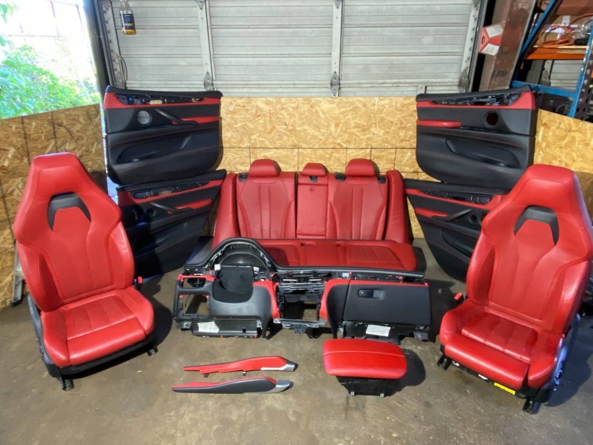 15-18 BMW F15 F85 X5M Red Leather Seats Door Panels Dashboard