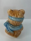 Vintage Bear Salt or Pepper Shaker Aviator Goggles Blue Scarf Ceramic 2" — photo 4
