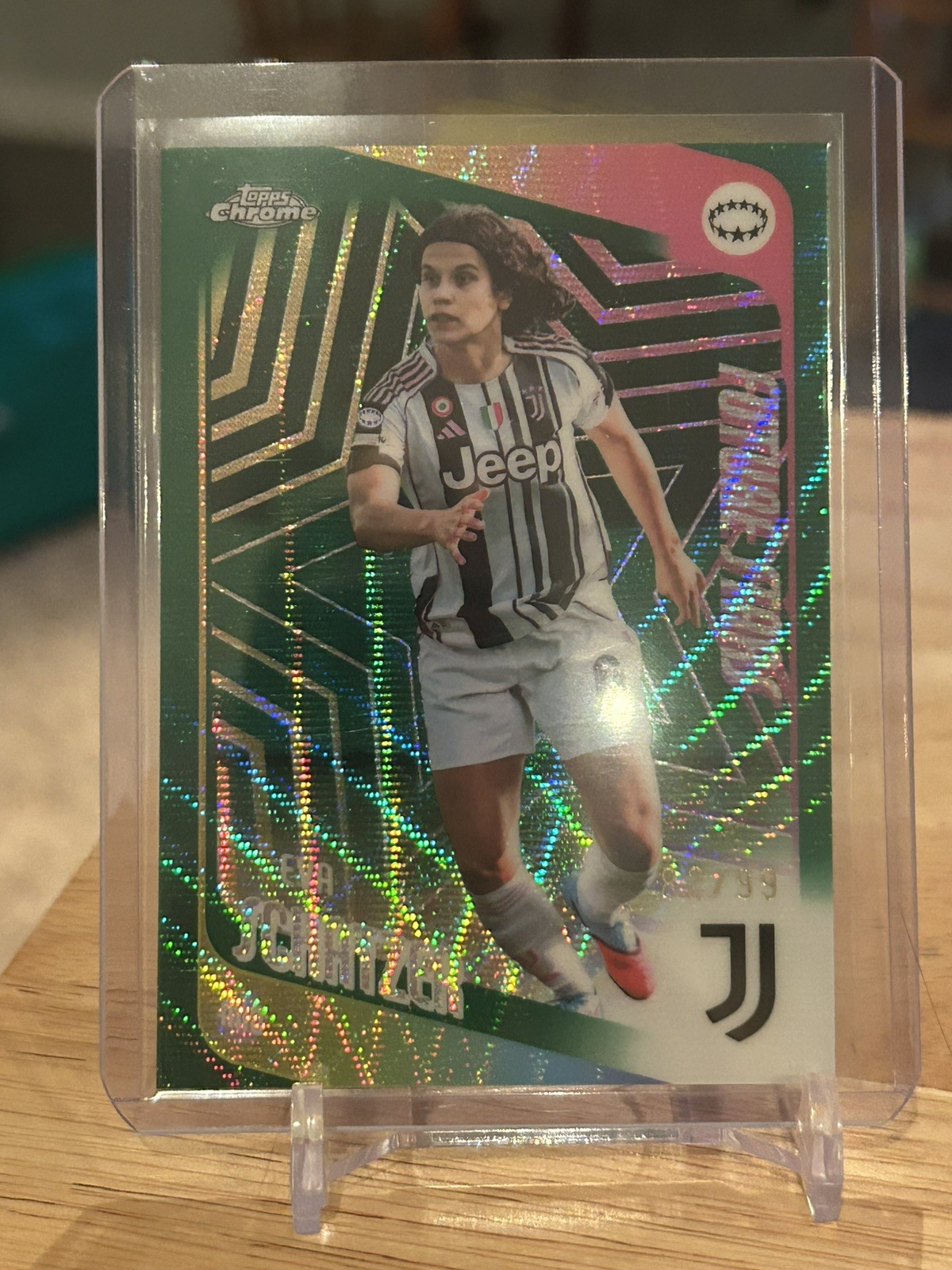 Eva Schatzer 2026 Topps Chrome Women's UEFA Champions League Sapphire Green /99