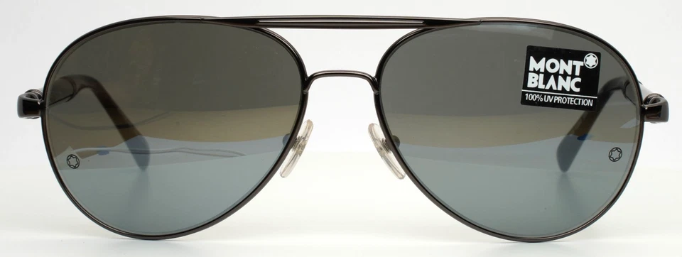 Gafas de sol Montblanc MB458S 08C brillantes de metal armado para hombre con espejo 60-16-140 B:49 Foto 2 de 4