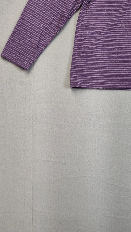 Camiseta Croft & Barrow The Classic feminina XL listrada roxa manga longa gola redonda - Imagem 4 de 4