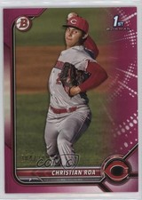 2022 Bowman Prospects Fuchsia Border 284/299 Christian Roa #BP-130 sc8
