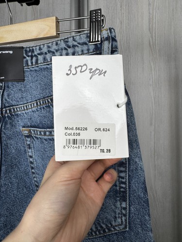 Jeans denim Alexander Wang blu chiaro mamma vita alta taglia 28 - Foto 11 di 16
