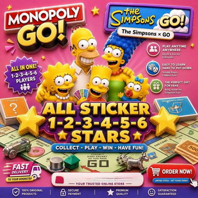 #ad #ad Mono poly GO Monopoly The Simpsons Album ALL STICKERS 1 2 3 4 5 6Stars FAST ⚡ $0.99