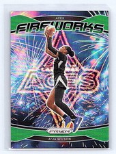 2024 Panini Prizm WNBA A'JA WILSON Green Prizm Fireworks #2 Aces