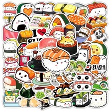 10/30/50PCS Cute Cartoon Sushi PVC Sticker Aesthetic Sticky Decoration Scrapbook