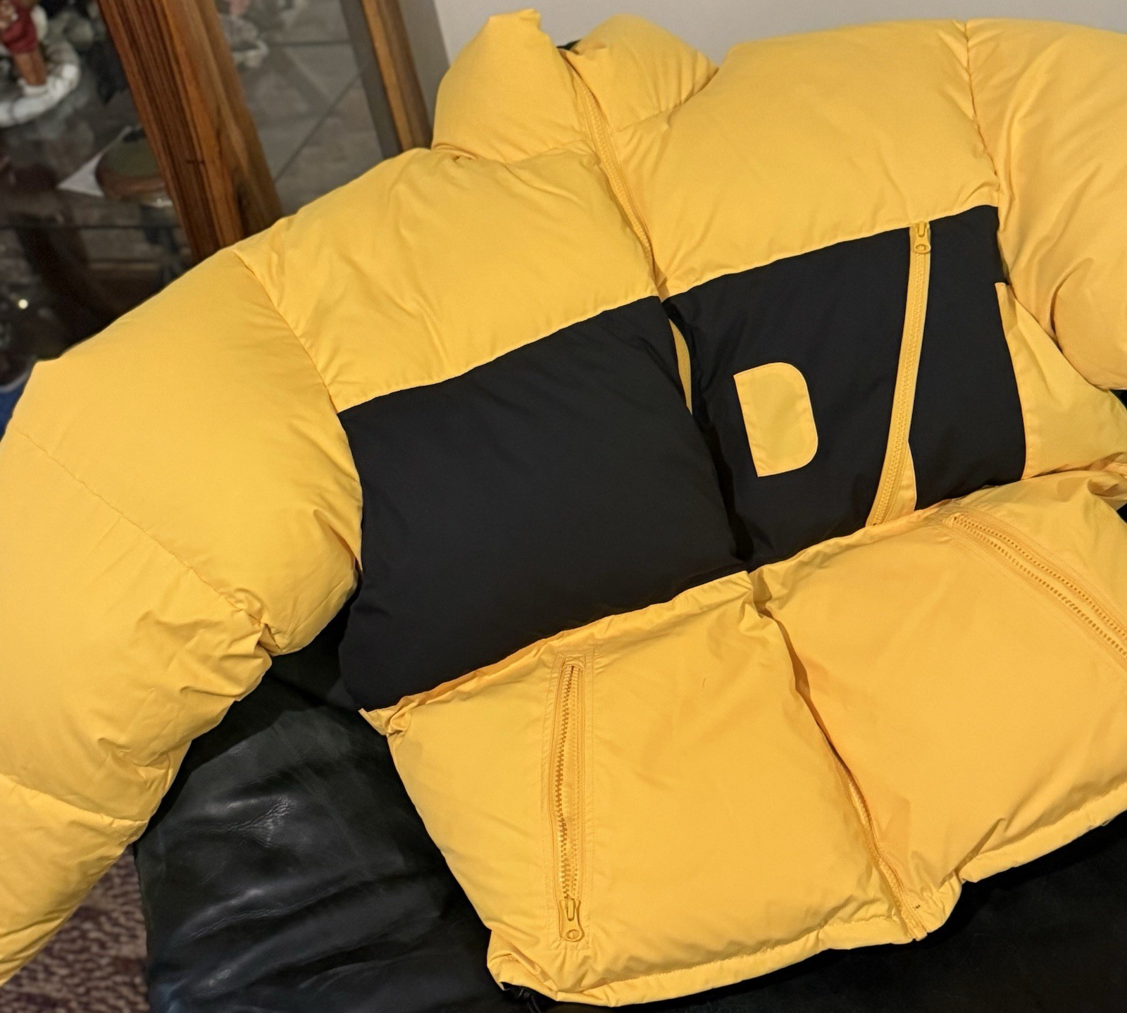 OUTDOOR PUFFER JACKET DENIM TEARS REVERSIBLE XXL BLACK & YELLOW BRAND NEW TAGS