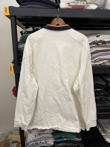 Vintage 90s Polo Ralph Lauren Long Sleeve Rugby Shirt Crest Logo Men's XL White by Ralph Lauren, Size XL, $64.95 - Photo 3