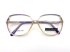 Vintage 1980s Meridian Collection Oversized Butterfly Eyeglasses Clear Purple