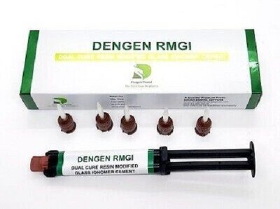 Dental RMGI Dual Cure Resin Modified Glass Ionomer Luting Cement 9gm Syr