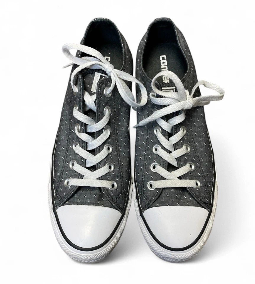 Converse All Star Chuck Taylor Women's Size 10 Shoes Gray White Low Top Sneakers - Image 2 of 4