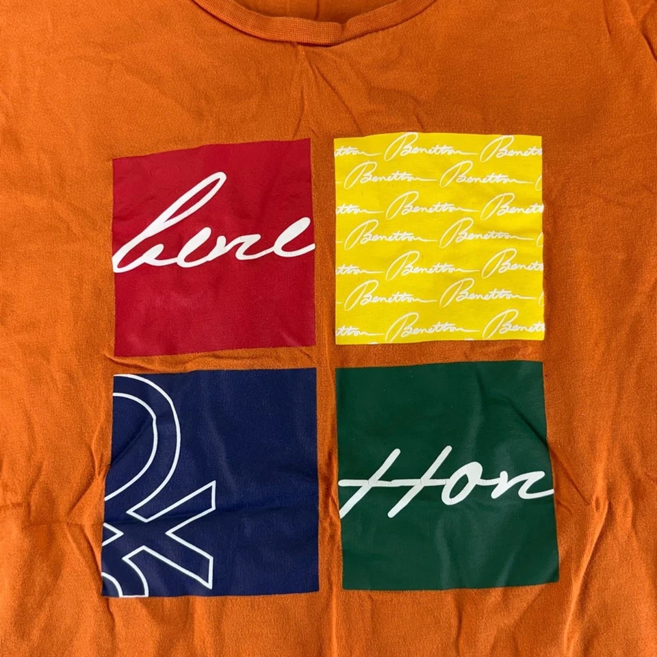 Camisa manga corta United Colors Of Benetton para mujer XL naranja Foto 2 de 4