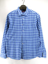 Untuckit Shirt Mens XL Wrinkle Free Blue Plaid Button Up 100 Cotton Madagascar
