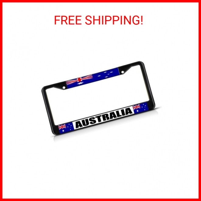 Fastasticdeals Australia Australian Flag License Plate Frame Tag Holder Cover