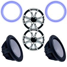 Two Wet Sounds Revo 12" Subs Grills RGB-Black Subs Black Grills Inserts-2 Ohm
