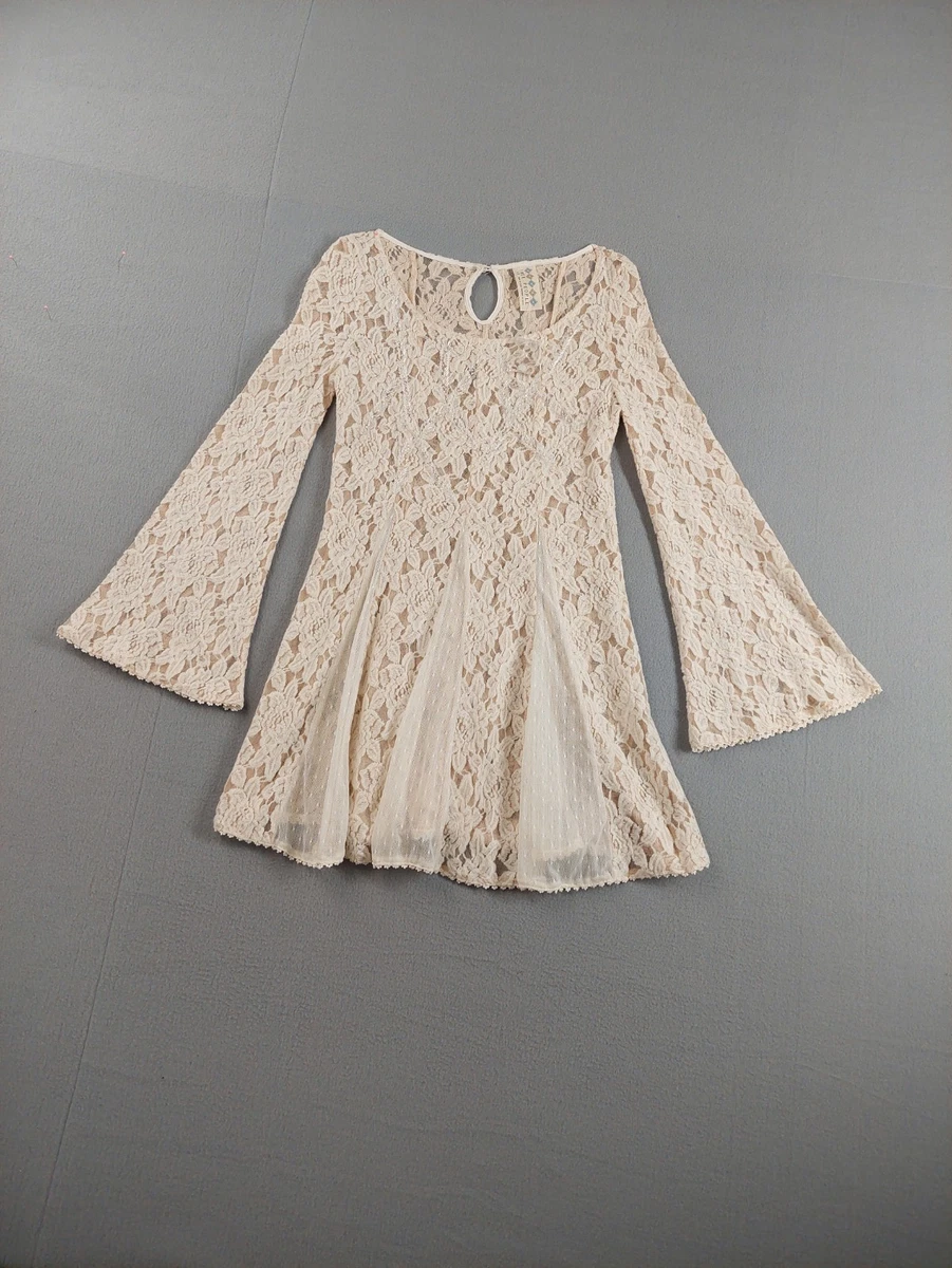 Lace Long Sleeve Dresses Beige for sale | eBay