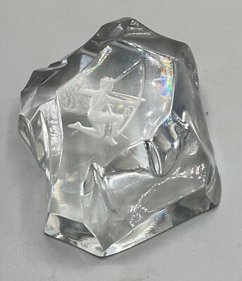 VAL SAINT LAMBERT ZODIAC SAGITTARIUS CRYSTAL PAPERWEIGHT