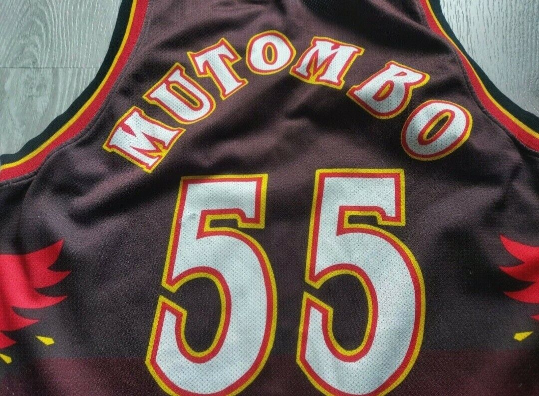 Dikembe Mutombo #55 Atlanta Hawks Black Hall Of Fame Jersey - Jersey NBA /  XL / Custom
