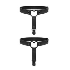 2pcs Adjustable Heart Leg Garter with Anti-Slip Clips Elastic Gothic Thigh Ga...