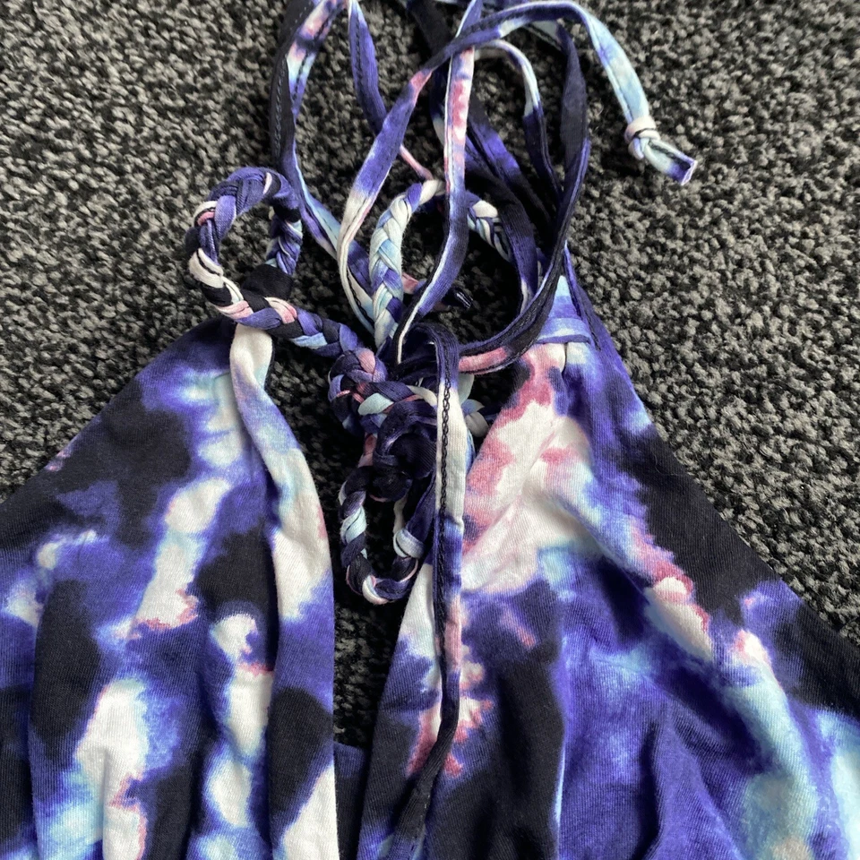 Firetrap Blue White vintage halter neck maxi dress size XS - Image 4 of 4