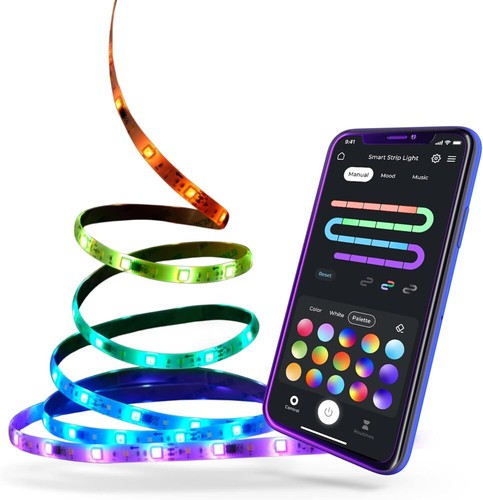 Globe Wi-Fi LED Strip Light 16.4ft RGB Smart Control Music Sync App - Picture 7 of 8