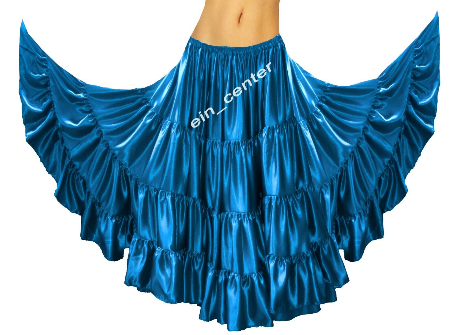 4 Layer Skirt Belly Dance Wear 25 Yard Tier Teal Manufacturer regenerated product Satin Color 25% OFF T