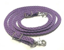 flat braided reins horse tack lilac purple rein