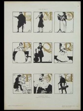 TYPOGRAPHIE ART NOUVEAU -1910- LITHOGRAPHIE DOREE, ALEARDO TERZI, INITIALES