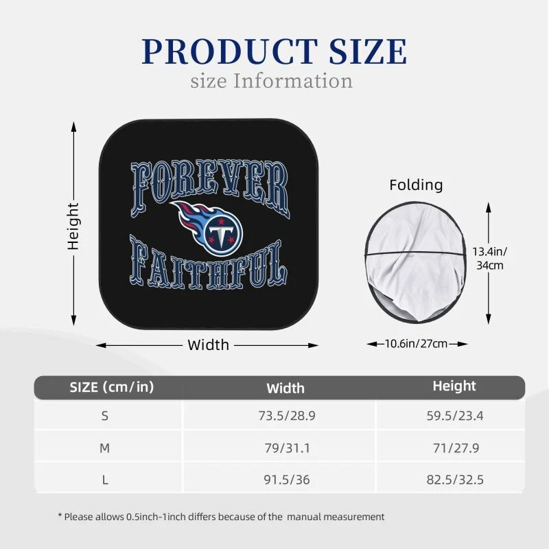 Forever Faithful Tennessee Titans Foldable Car Windshield Cover Car Sunshade