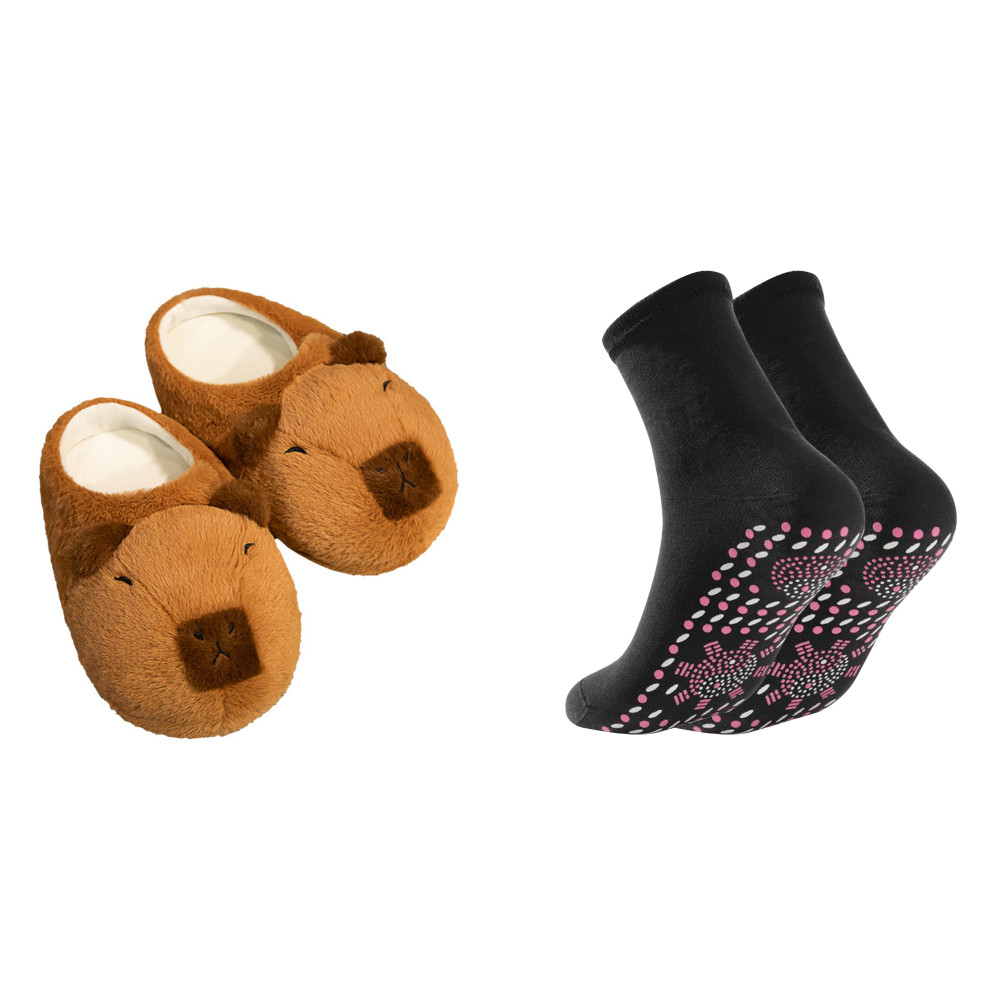 APL Ciabatte Donna Peluche Capybara Pantofole Antiscivolo Morbide Outdoor Inverno H