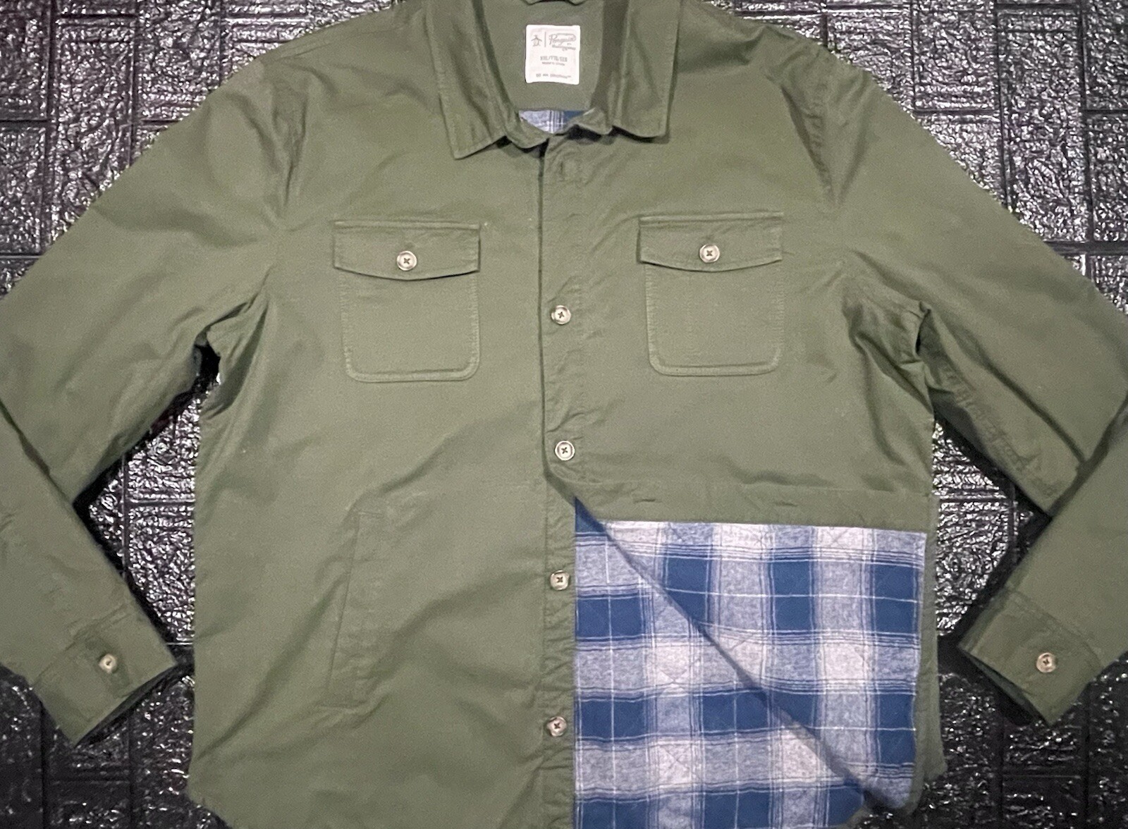 Penguin Button Down Flannel Lined Long Sleeve Jac… - image 1