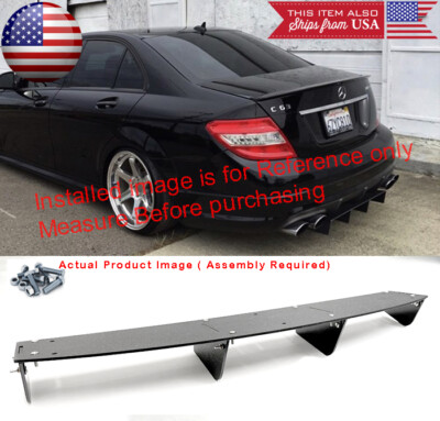 34'' x 6.25'' Shark Fin ABS Splitter Rear Bumper Diffuser Fin Black For Mitsubishi