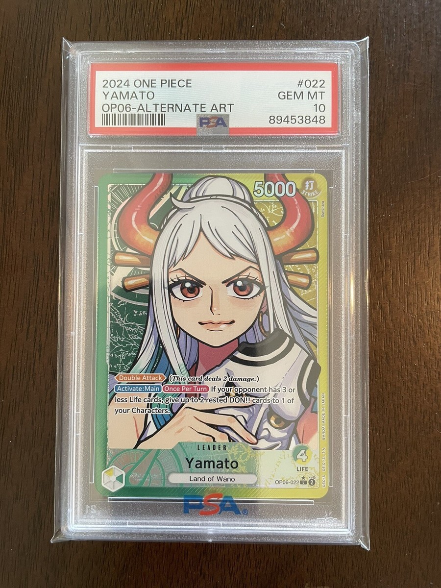 One Piece Wings Captain Yamato Leader Alt Art OP06-022 PSA One Piece Wings Captain Yamato Leader Alt Art OP06-022 PSA