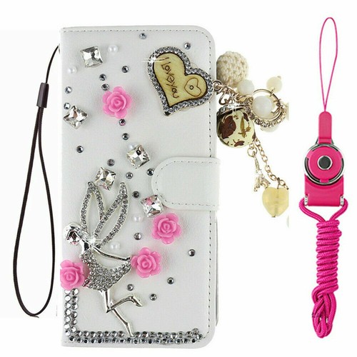 For Apple iPhone 13 series Luxury Bling Diamonds leather Wallet Cases skin Cover - Picture 3 of 28