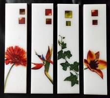 Fliesenbordüre 33x8 cm, 4 Stück, Neu