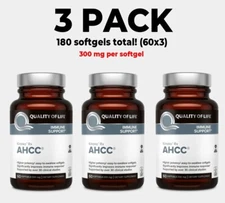 Kinoko RX AHCC, 3 PACK, 300 mg (600 mg per serving), 60 Softgels each x 3