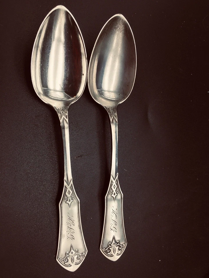 Pair of Mclene & Herron (1864-1872) Coin Silver spoons..Indianapolis, Indiana - Image 4 of 4