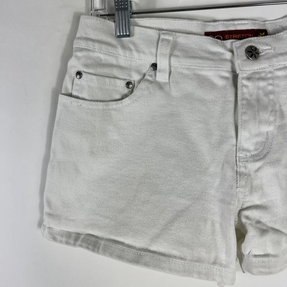 Pantalones Cortos So Jean Para Mujer 7 Blancos Denim Tiro Medio Pantalones Calientes Mezcla Algodón Elástico Foto 2 de 4