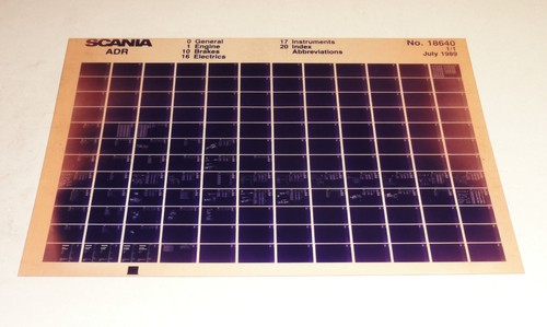 Microfiche Spare Parts Catalog/Parts Catalogue Scania Adr Lorry Stand 07/1989