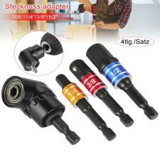 4x Winkelschrauber Stecknuss Adapter Bitaufnahme für Akkuschrauber Bohrmaschine