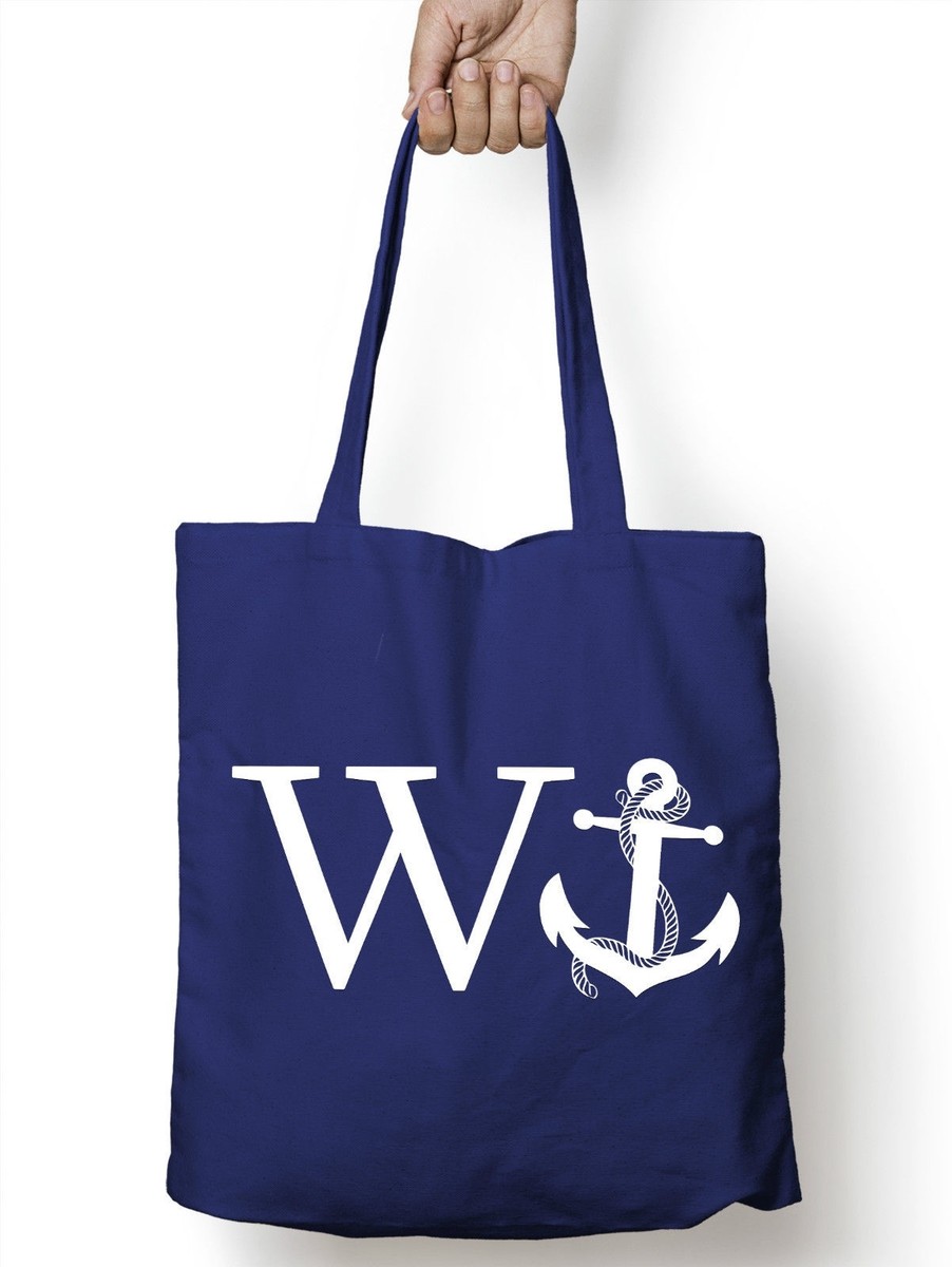 Borsa Shopping In Tela The Shed Con Scritta Divertente - Tema Marinaio E Tatuaggi