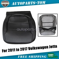 Replacement For 2011-17 Volkswagen Jetta Driver Bottom Leather Seat Cover Black