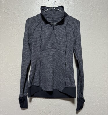 Lululemon Think Fast 1/4 Zip Pullover Sweater Size 6 Gray
