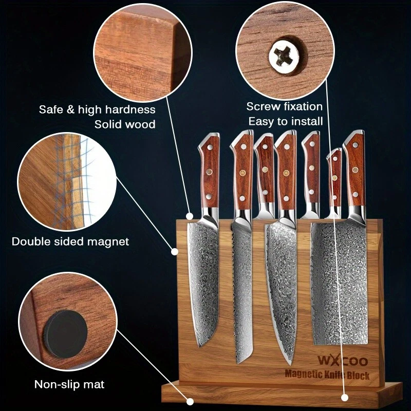 1pcs Double-sided Wooden Magnetic Universal Knife Block Knife Holder No Drilling - Image 4 of 4