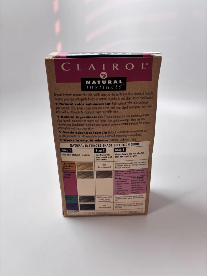 Clairol Natural Instincts 13 замшевый светло-коричневый цвет волос новый из старых запасов уровень 2 - Изображение 2 из 4