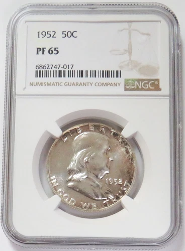 1952 USA PROOF FRANKLIN HALF DOLLAR 50C COIN NGC PF 65